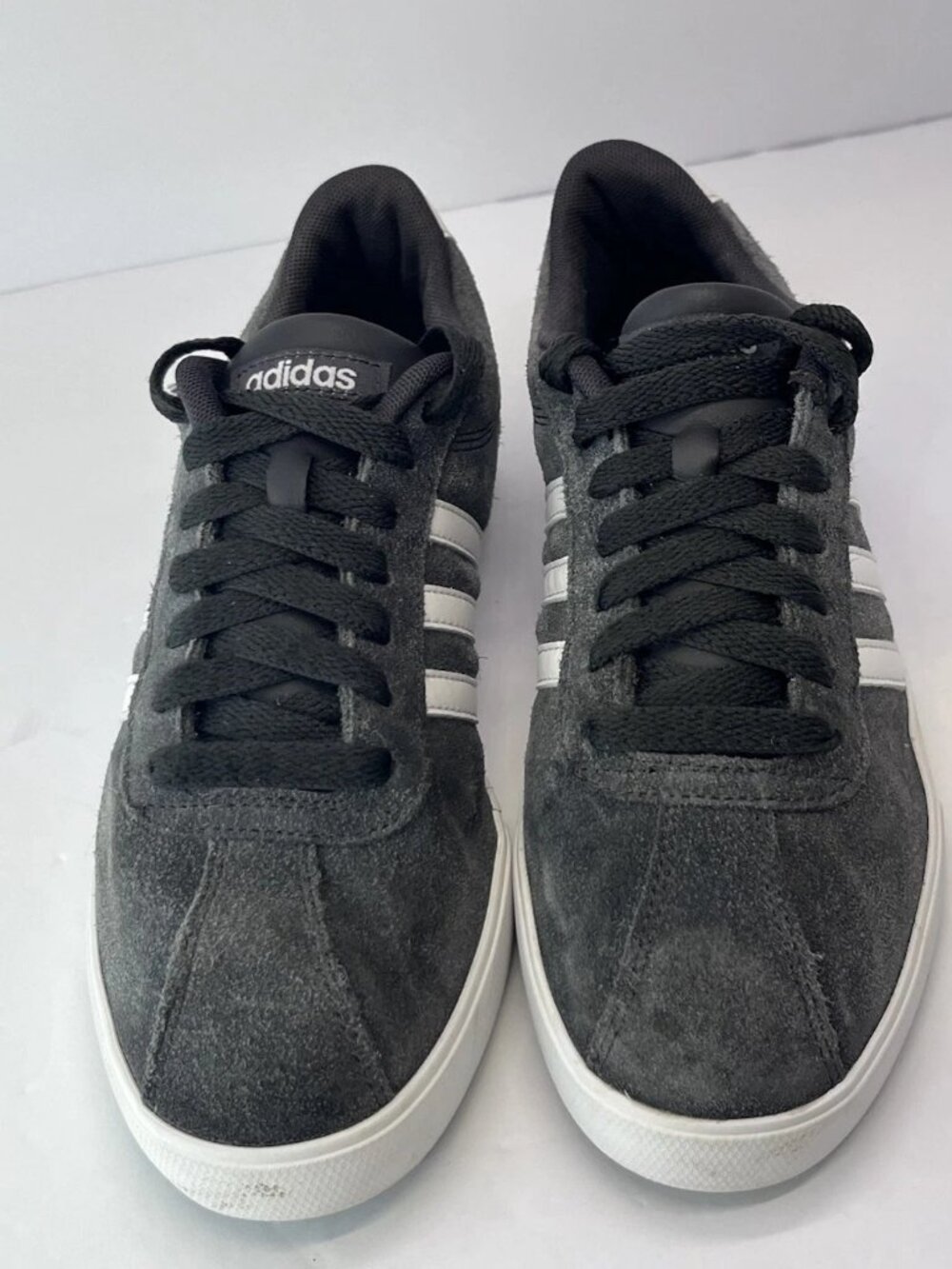 Adidas Comfort Footbed Sneakers Dark Grey White AQ0258 Womens 6.5 Low Top Shoes